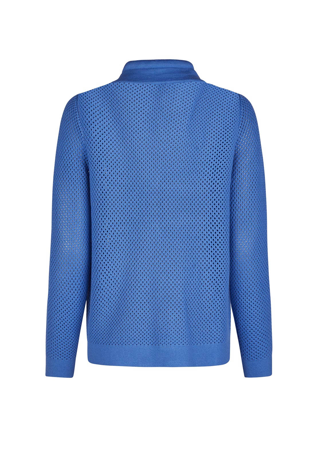 Barbara Lebek Crochet Knit Zipped Cardigan, Blue
