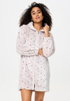 Lingadore Fleece Full Zip Dressing Gown, Pink Multi