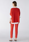 Oui High Neck Rib Knit Relaxed Sweater, Aura Orange