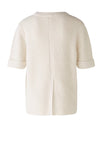 Oui Round Neck Ribbed Sweater, Off-White