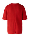 Oui Round Neck Ribbed Sweater, Aura Orange