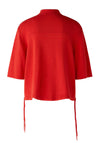 Oui Drawstring Hem Rib Knit Top, Red
