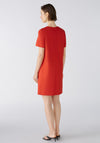 Oui V-Neck Heavy Jersey Straight Fit Mini Dress, Aura Orange