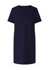Oui V-Neck Heavy Jersey Straight Fit Mini Dress, Dark Blue