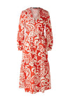 Oui Paisley Print Midi Tiered Dress, Red & White