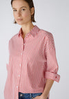 Oui Cotton Blend Striped Shirt, Red & White