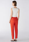 Oui High Rise Slim Leg Jersey Trouser, Red