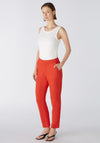 Oui High Rise Slim Leg Jersey Trouser, Red