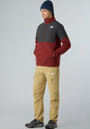 The North Face Men’s Glacier Heavyweight Half Zip Fleece, Red & Grey