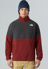 The North Face Men’s Glacier Heavyweight Half Zip Fleece, Red & Grey
