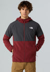 The North Face Men’s Glacier Heavyweight Full Zip Hooded Fleece, Red & Grey