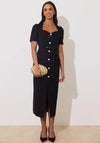 The 8th Sign Harriet Boucle Belted Midi Dress, Black