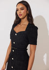 The 8th Sign Harriet Boucle Belted Midi Dress, Black