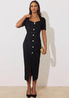 The 8th Sign Harriet Boucle Belted Midi Dress, Black