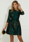 The 8th Sign Veronica Jacquard Detail Mini Dress, Green Multi