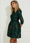 The 8th Sign Veronica Jacquard Detail Mini Dress, Green Multi