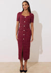The 8th Sign Harriet Boucle Belted Midi Dress, Pink