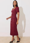 The 8th Sign Harriet Boucle Belted Midi Dress, Pink
