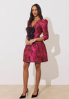 The 8th Sign Veronica Jacquard Detail Mini Dress, Pink Multi