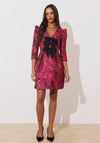 The 8th Sign Veronica Jacquard Detail Mini Dress, Pink Multi