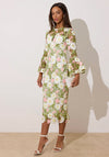 The 8th Sign Rosaline Crochet Pencil Dress, Green Multi