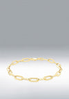9 Carat Gold Bold Paper Chain Bracelet, Yellow Gold