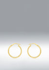 9 Carat Gold Cobra-Textured Creole Hoops, Yellow Gold