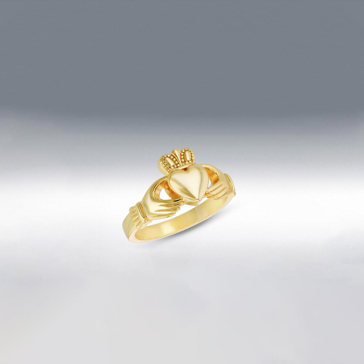 9 Carat Gold Collection Chunky Claddagh Ring, Gold