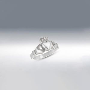 9 Carat Gold Collection Chunky Claddagh Ring, Silver