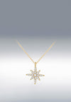 9 Carat Gold CZ North Star Necklace, Yellow Gold