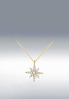 9 Carat Gold CZ North Star Necklace, Yellow Gold