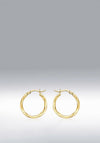 9 Carat Gold Faceted Creole Hoops, Yellow Gold