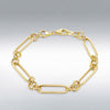 9 Carat Gold Hollow Figaro Paper Bracelet, Yellow Gold