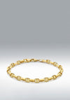 9 Carat Gold Hollow Rambo Chain Bracelet, Yellow Gold