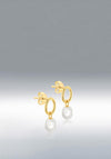 9 Carat Gold Oval Baroque Fresh Water Pearl Drop Earrings, Yellow Gold