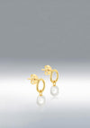 9 Carat Gold Oval Baroque Fresh Water Pearl Drop Earrings, Yellow Gold