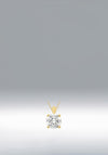 9 Carat Gold Round CZ Pendant Necklace, Yellow Gold