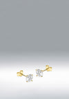 9 Carat Gold 5mm Round CZ Stud Earrings, Gold