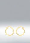 9 Carat Gold Squared Round Hoops, Yellow Gold