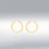 9 Carat Gold Squared Round Hoops, Yellow Gold