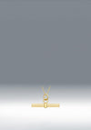 9 Carat Gold T-Bar Pendant Necklace, Yellow Gold