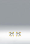 9 Carat Gold Dainty White CZ Stud Earrings, Gold