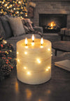 Newgrange Living Wax LED Candles with String Lights, Cinnamon & Vanilla