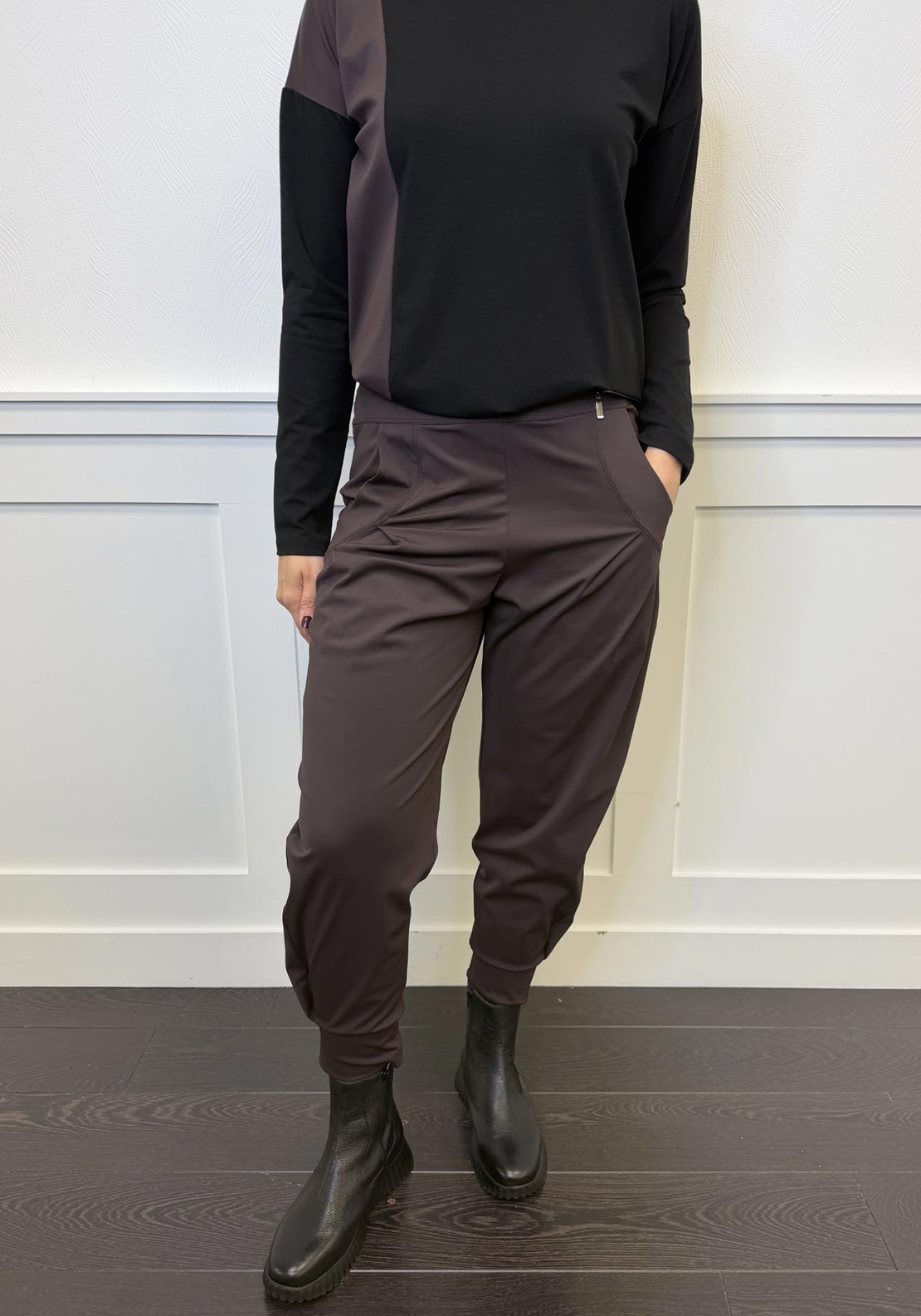 Naya Cuffed Leg Trousers, Brown