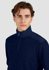Paul & Shark Cool Touch Wool Half Zip Sweater, Navy