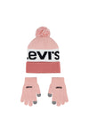 Levi’s Girls Hat and Gloves Set, Pink