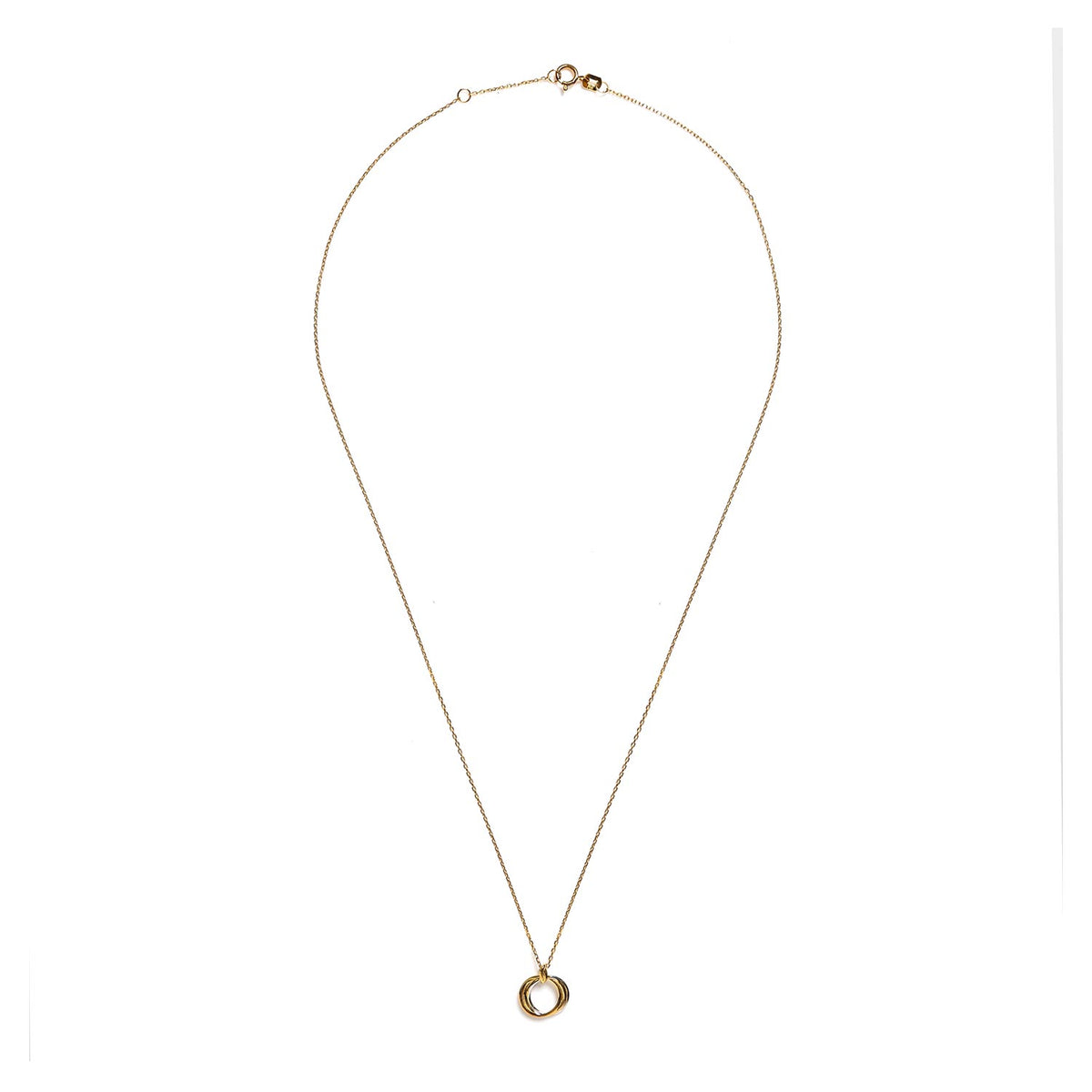 9 Carat Gold Collection Double Circle Pendant Necklace, Gold