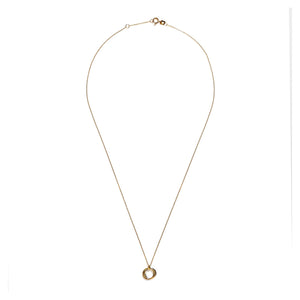 9 Carat Gold Collection Double Circle Pendant Necklace, Gold