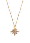 9 Carat Gold CZ North Star Necklace, Yellow Gold