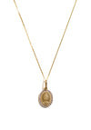 9 Carat Gold Holy Mary CZ Pendant Necklace, Yellow Gold